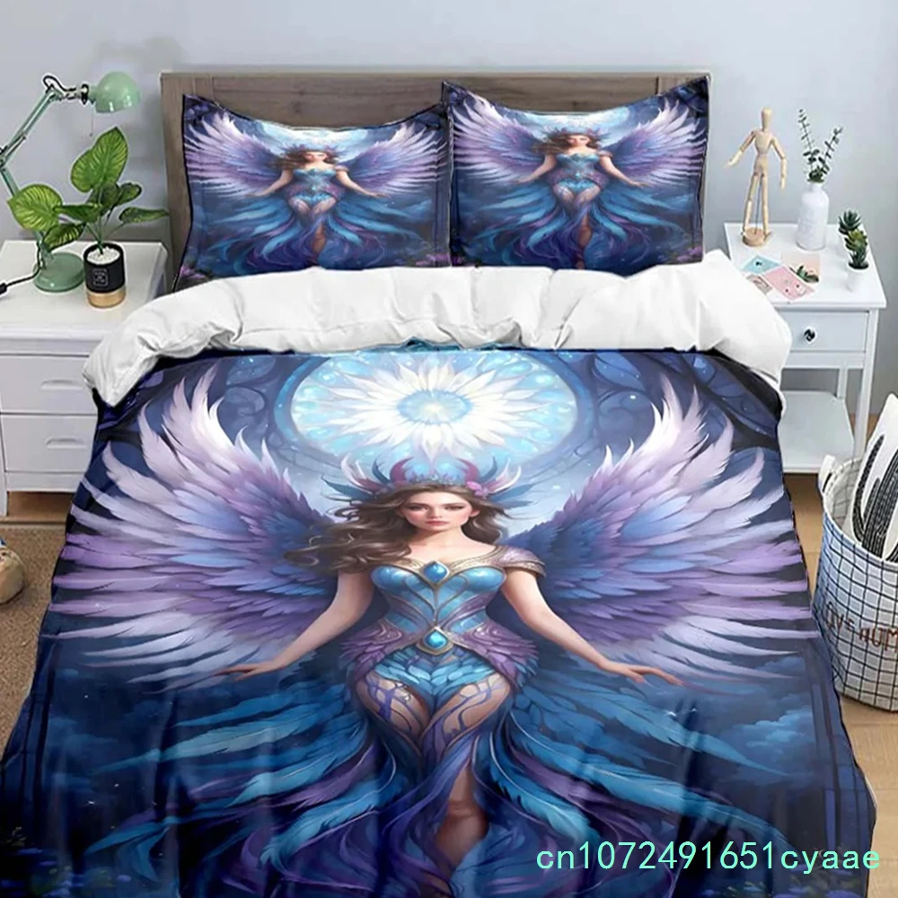 Exquisite Angel Wings Printed Bedding Sets Exquisite Set Duvet Cover Bed Comforter Set Bedding Set Luxury Birthday Gift