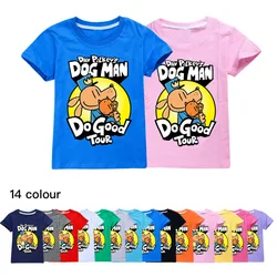 Summer Kids Clothes Cartoon Dog Man Tshirt Short Sleeve T-shirt for Boys Girls Tees Soft Tops Merch Book Lover Captain Costume