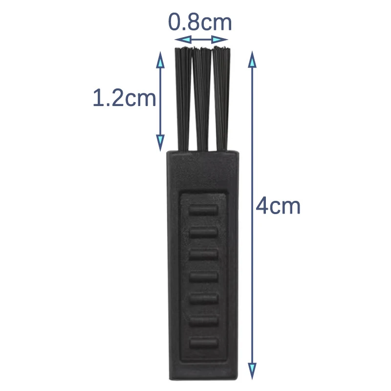 10Pcs Black Small Brush Razor Cleaning Brush Keyboard Dust Nylon Plastic Brush Computer Keyboard Dust Removal Clearing Tool 4cm