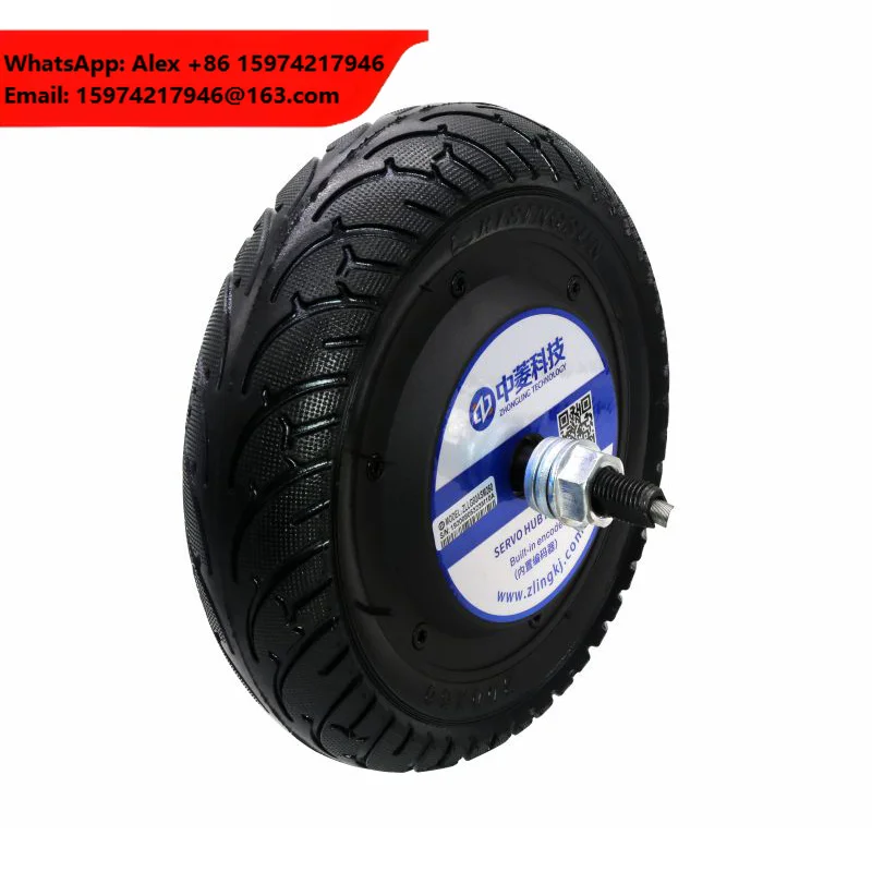 8inch 100kg Load 24V 500RPM 4096PPR Encoder Electric Brushless Engines In Wheel Hub Servo Motor For Robot AGV Wheelchair