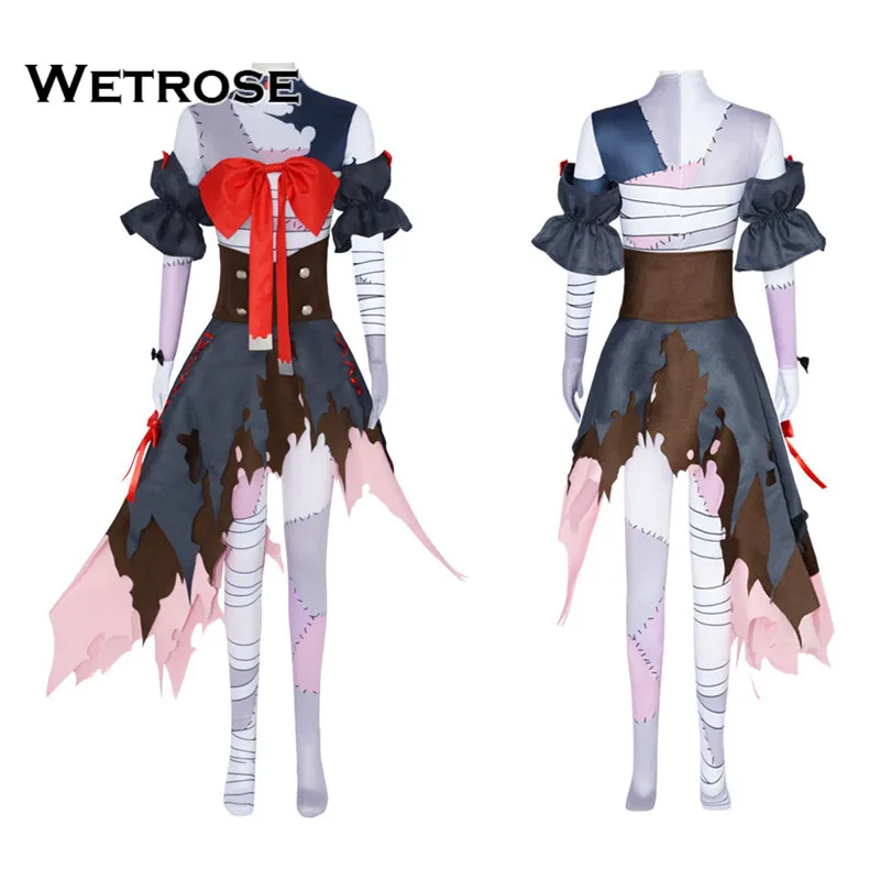 【Wetrose】متوفر في المخزون أزياء Kureiji Ollie التأثيرية Hololive ID Indonesia Holo Vtuber Zombie مجموعة كاملة من الشعر المستعار لعيد الهالوين وعيد الميلاد