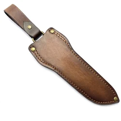 High Quality Cow Leather Made Outdoor Straight Knife Fixed Blade Scabbard Sheath Cowhide Cover Holder Storage Bag Pants