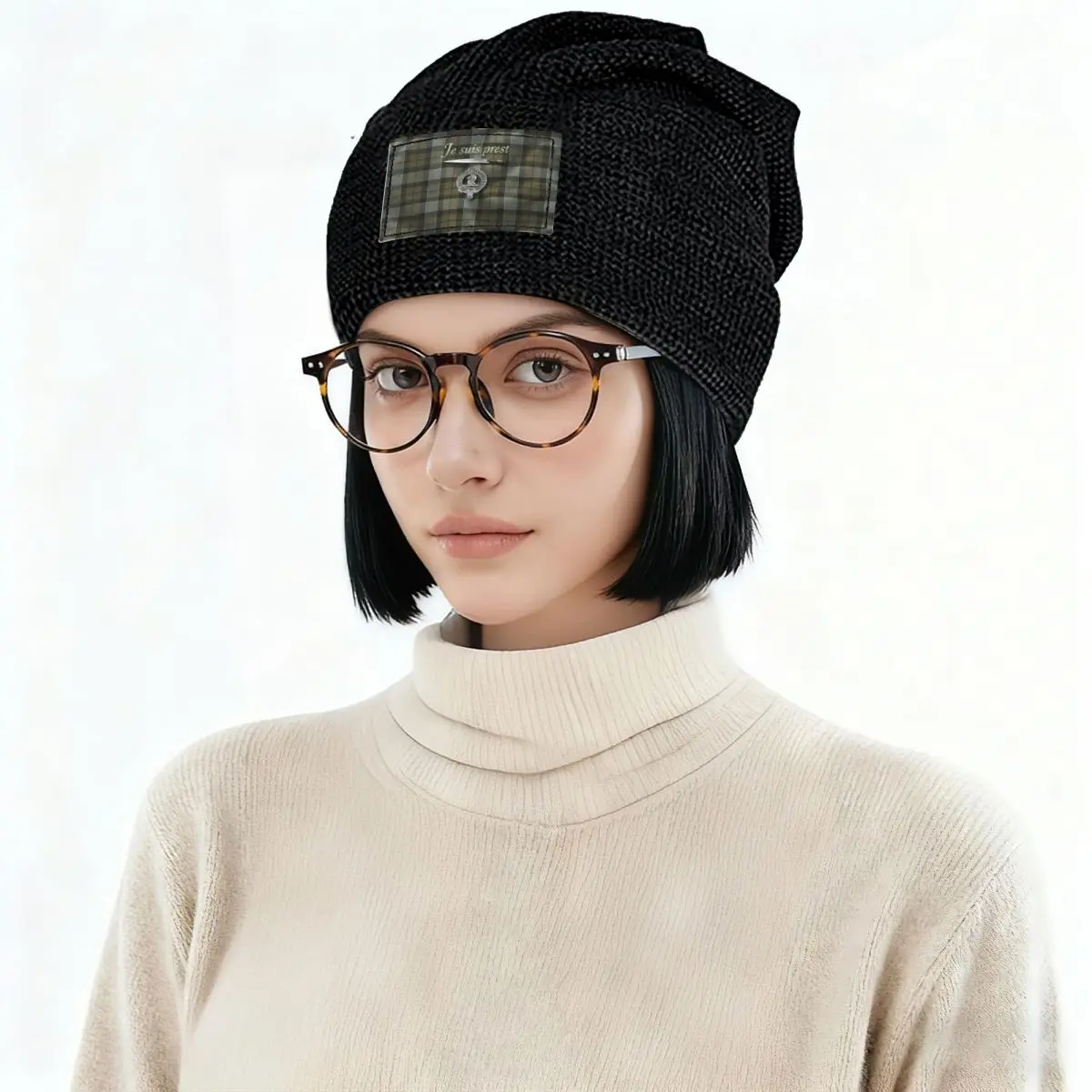 Je Suis Prest Tartan Outlander TV Warm Fleece-Lined Cap Fashion Bonnet Hat Autumn Winter Outdoor Beanies Hats for Unisex Adult