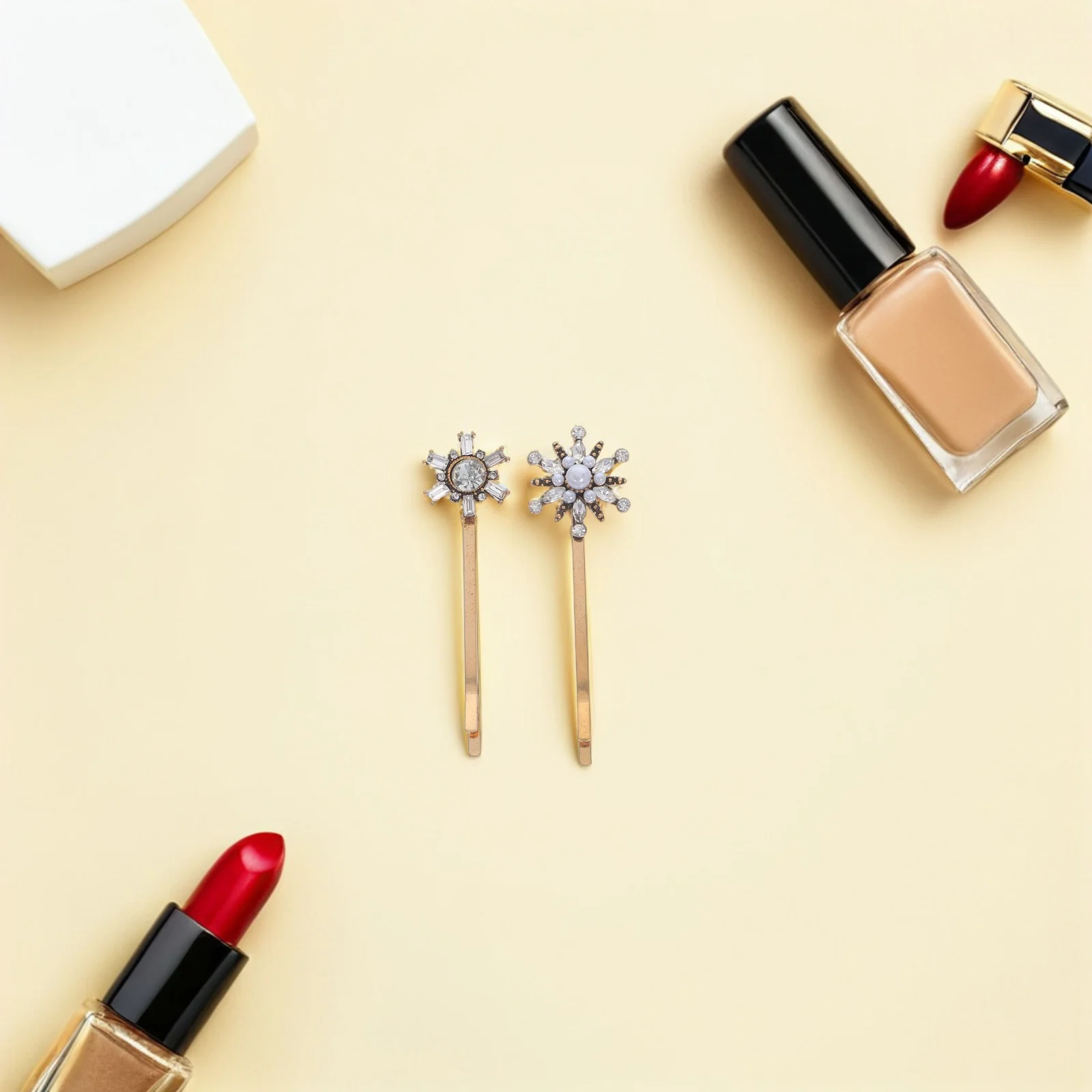 

4Pcs Retro Rhinestone Barrettes for Women Fake Pearl Hair Clips Elegant French Hair Pins Secure Hold Daily Party Wear