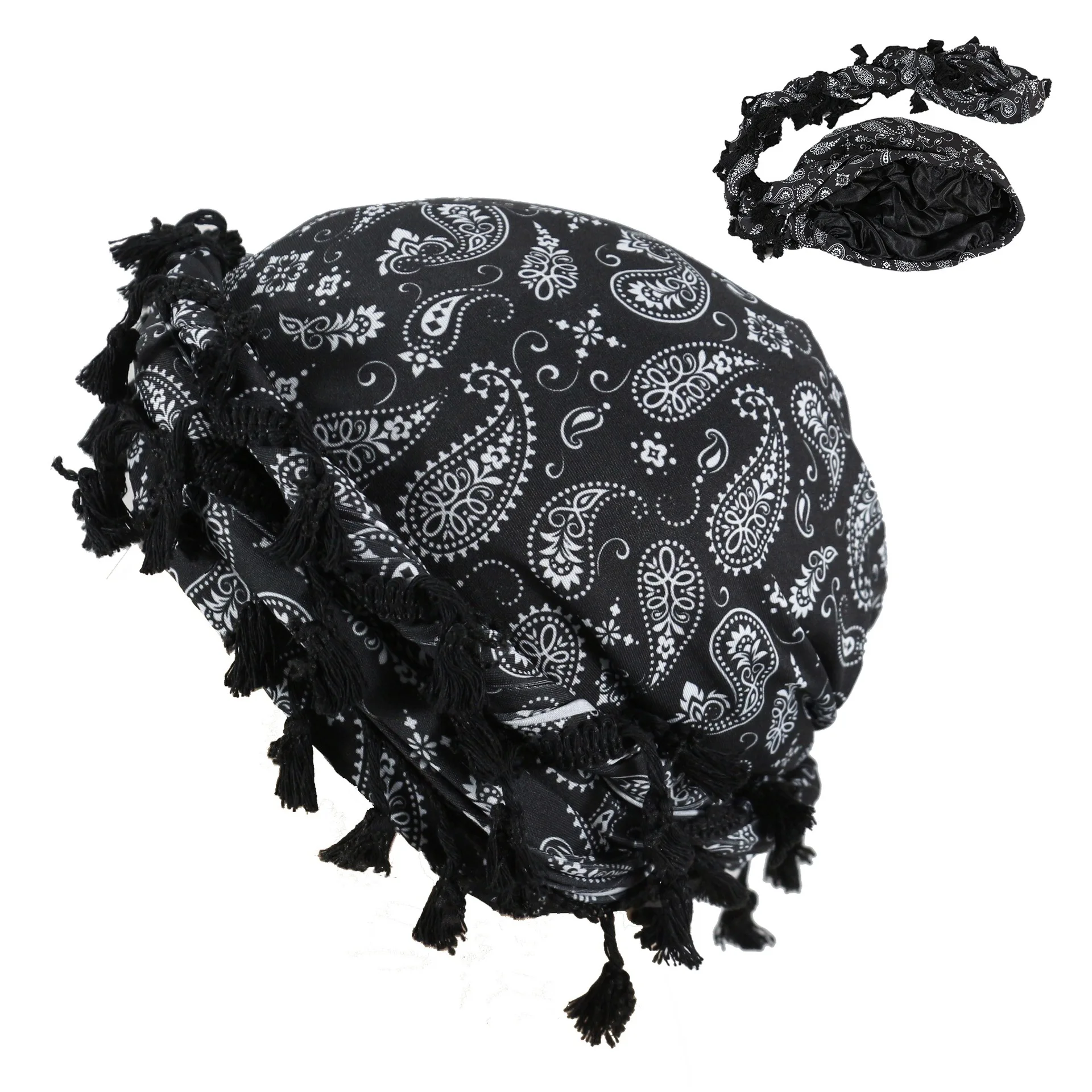 10COLORS Hip-hop Hat Men Street Dance Tassel Twisted Tail Hat Outdoor Sports Paisley Turban Cap Women Male