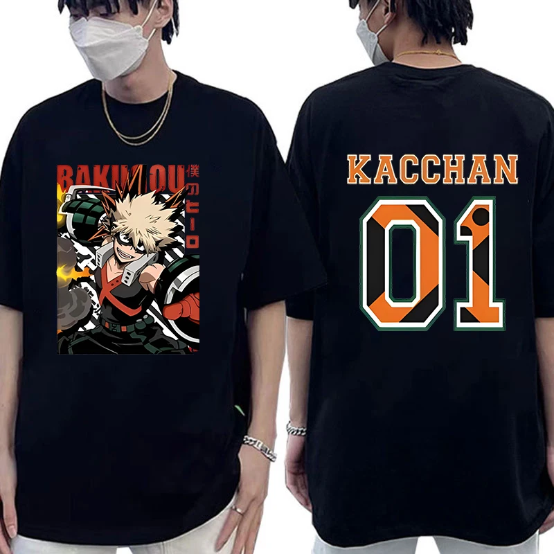 Hot Anime Bakugou Katsuki 01 Graphic T Shirt Women's Men's Fashion T-shirts Short Sleeve Shirts Summer T-shirts Plus Size Tops