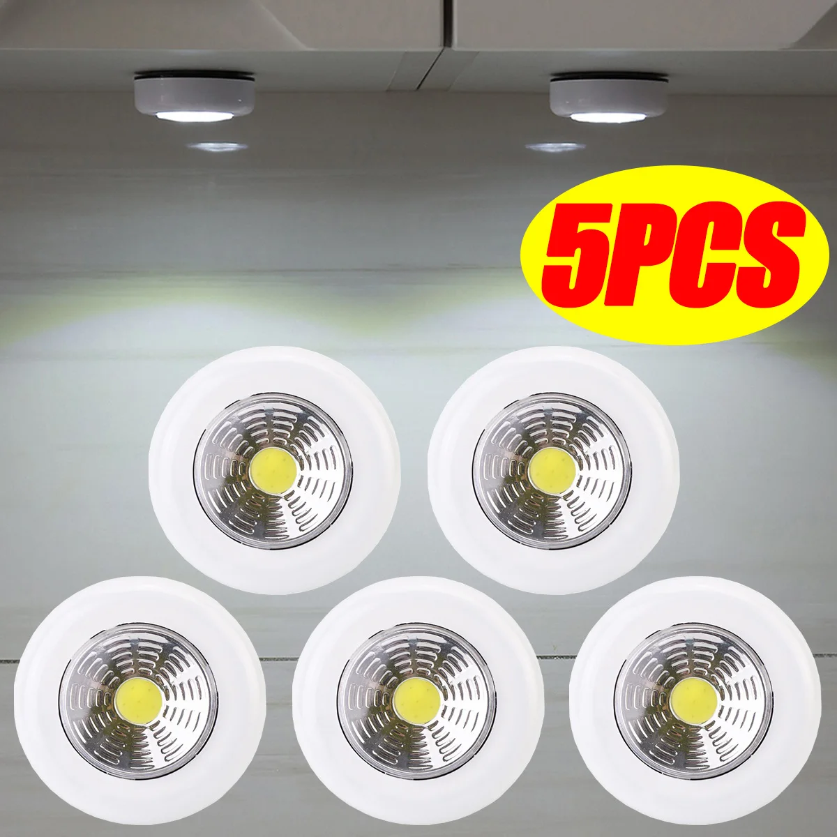 ليلة LED ضوء LED ضوء تحت الكابين اللاسلكية الجدار مصباح اللمس التبديل أباجورة بطارية تعمل بالطاقة غرفة نوم LED ضوء الليل