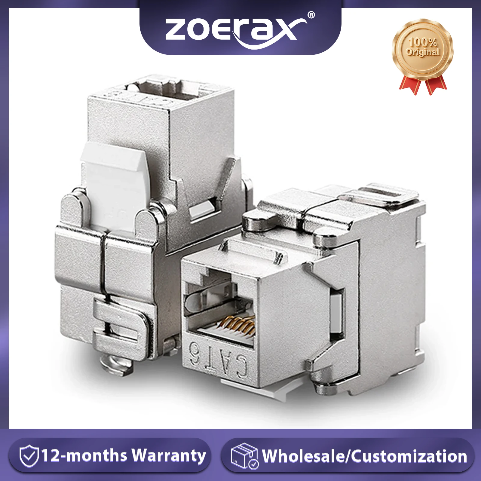ZoeRax Keystone Module Jacks - CAT8 CAT7 CAT6A Shielded Keystone Jack RJ45 Cat 6A Ethernet Module 10 Gbit with Shielded Metal