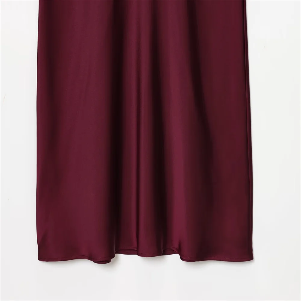 Jupe MIDI tube droit simple et à la mode pour femme, texture satinée de soie, nouvelle collection automne et hiver