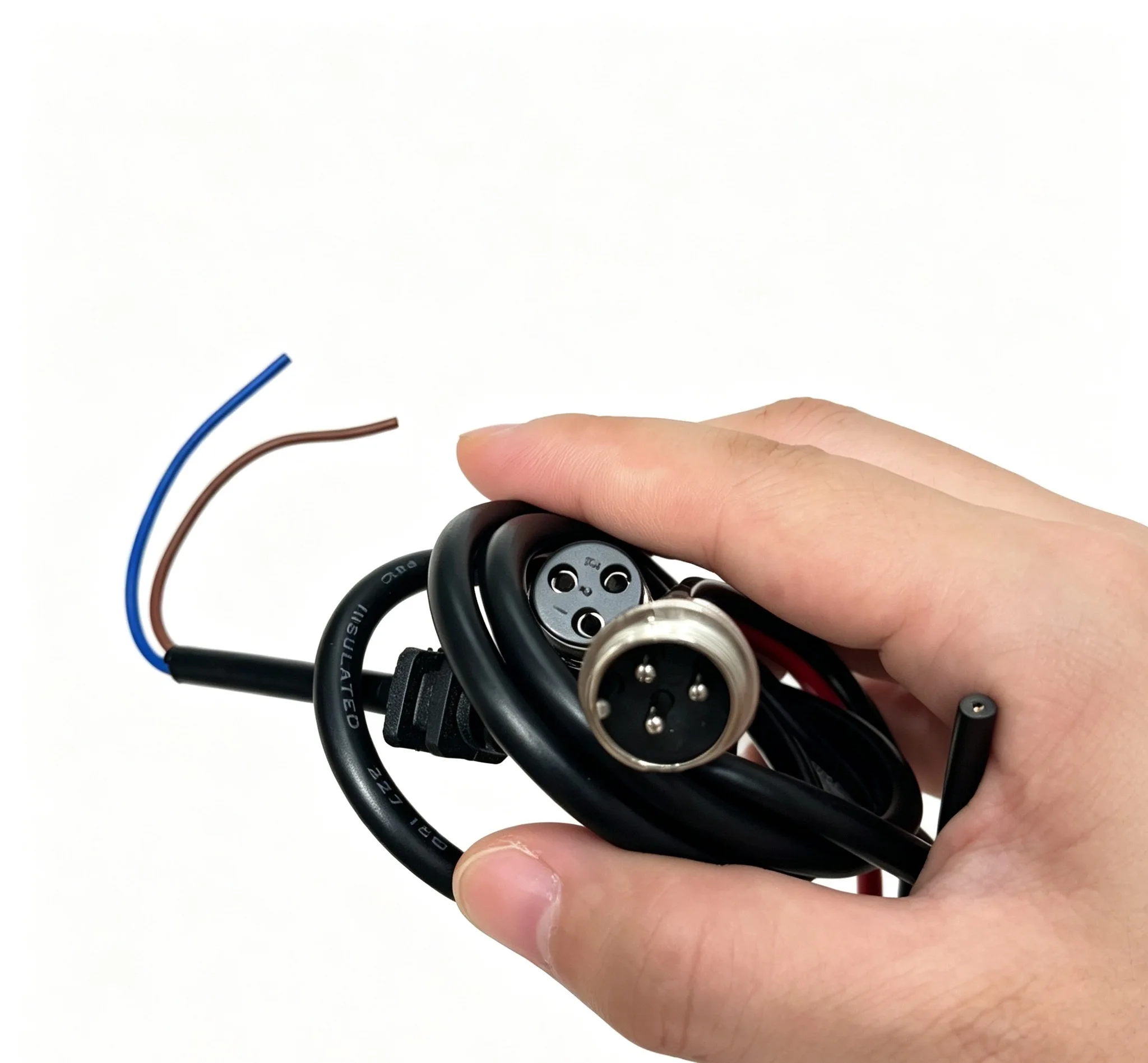 3Pin Electric Bicycle Charging Head Lithium Battery Output Line Male and Female Base Charger Plug Socket E-bike Lithium 60V 10A