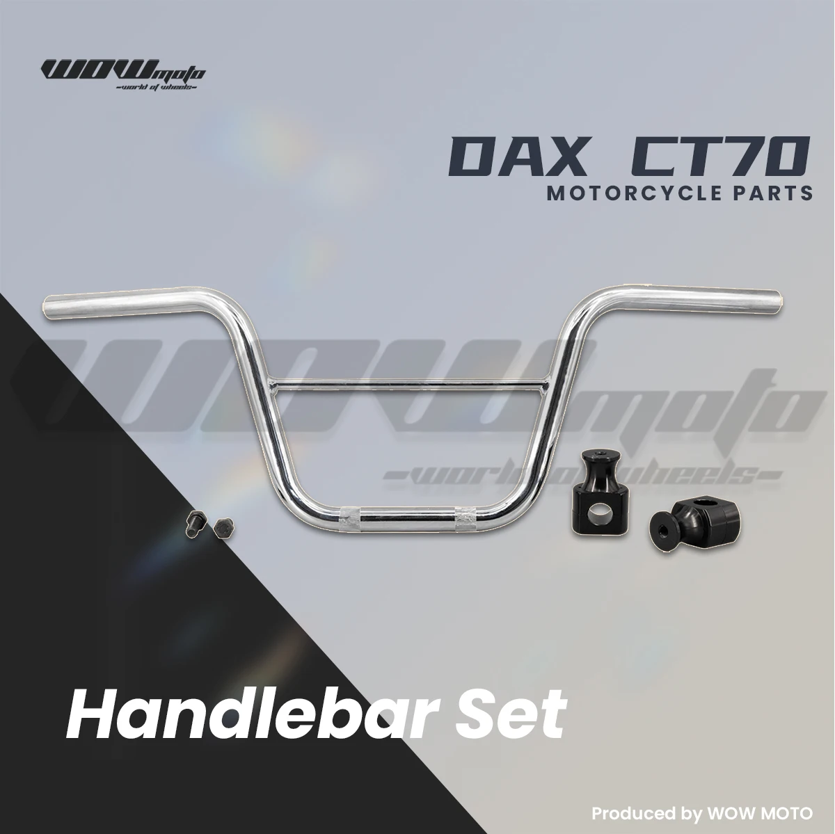Mini Moto Handlebar & Grip Kit For DAX CT70 ST70 | High Rise Bar With CNC Handlebar riser Clamp Set | Motorcycle Steering Parts