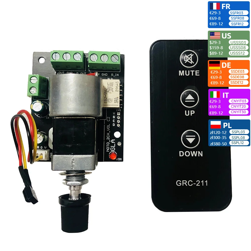 Nvarcher Motor Remote Control Volume  Board  Pre-amplifier Infrared  Potentiometer with Mute Function