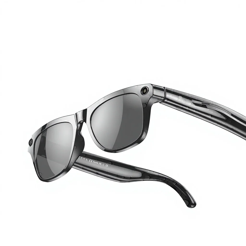 White AI smart glasses with translation function, 800W camera, 1080P video, music playback and calling