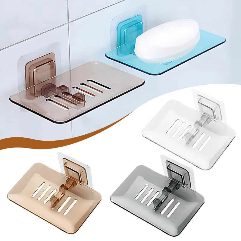 Soap Box Creative Draining Soap Holder No Drilling Soap Box Suction Cup Wall-mounted Soap Holder Soap Tray Bathroom Accessories