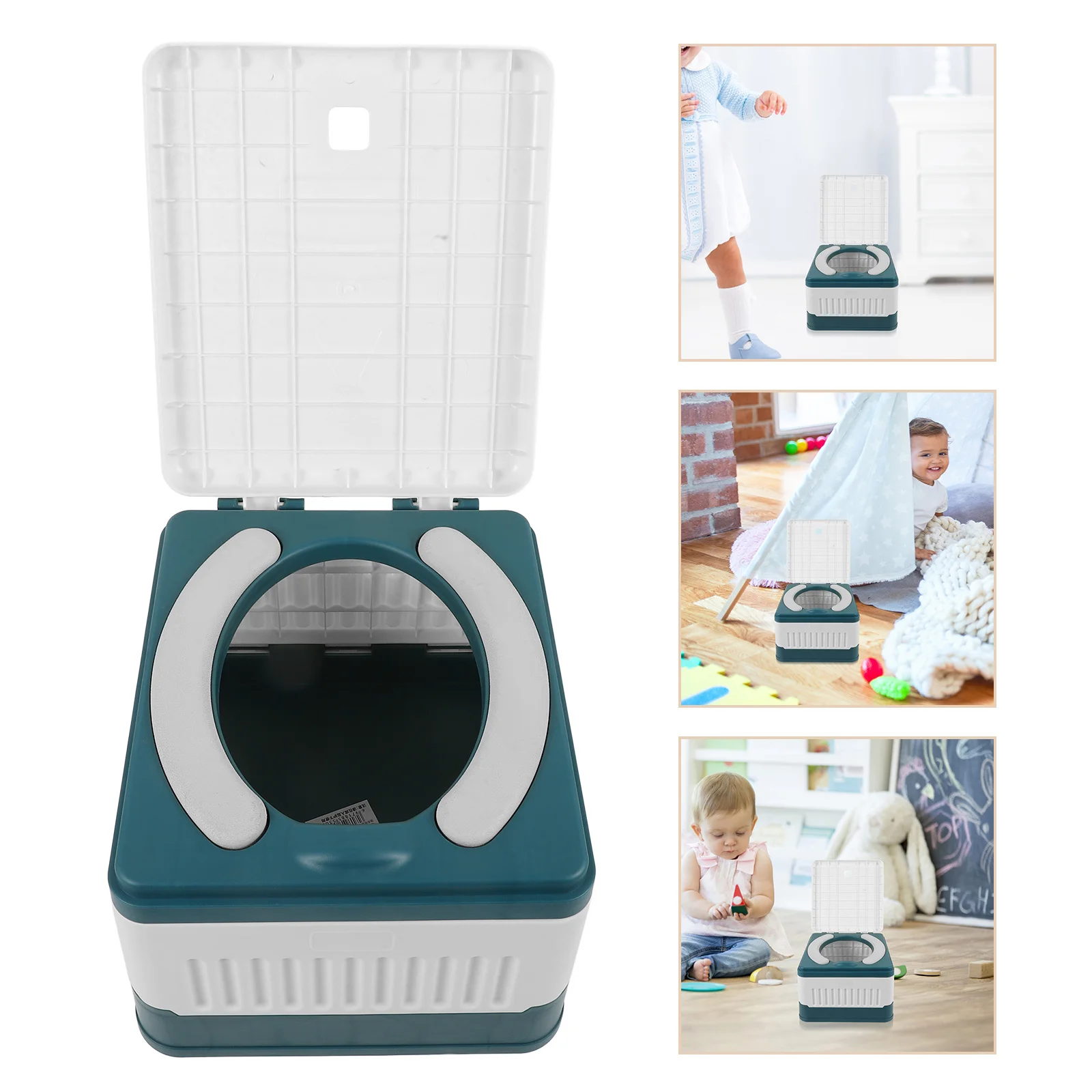 

Folding Toilet PU PP Material Portable Car Storage Box Travel Potty Outdoor Emergency Foldable Toilet Camping Stool Dustbin