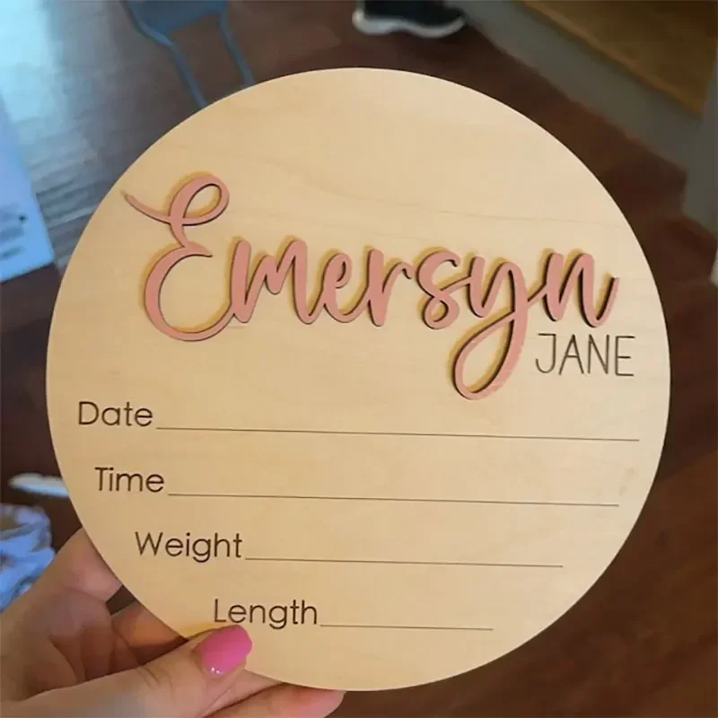 Custom Name Hospital Birth Announcement Sign Baby Announcement Boy Name Plaque Newborn Baby Shower Gift