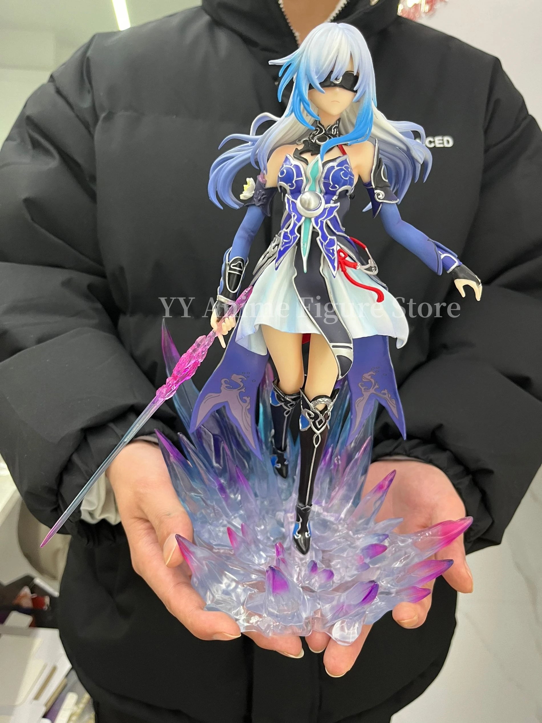 29cm Game Peripheral Gk Anime Beautiful Girl Hand-Made Jingliu Pvc Box Decoration Model Statue Gift Tide Play Action Figure Toy