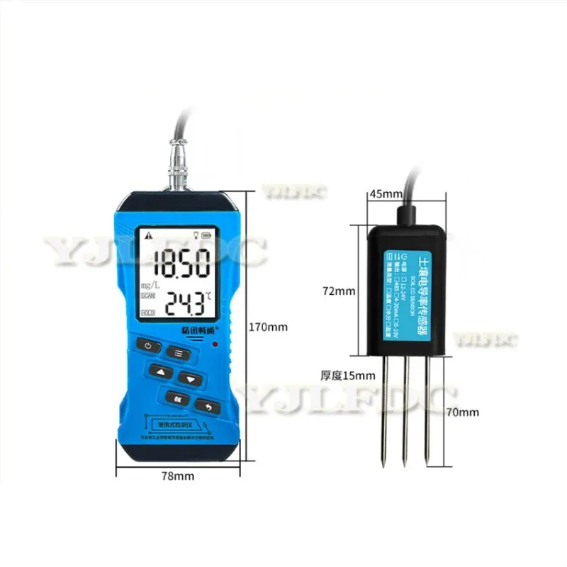 EC Meter 7 in 1 Rapid Soil tester Meter Nitrogen Phosphorus Potassium N P K pH Humidity Moisture Nutrient Conductivity Tester