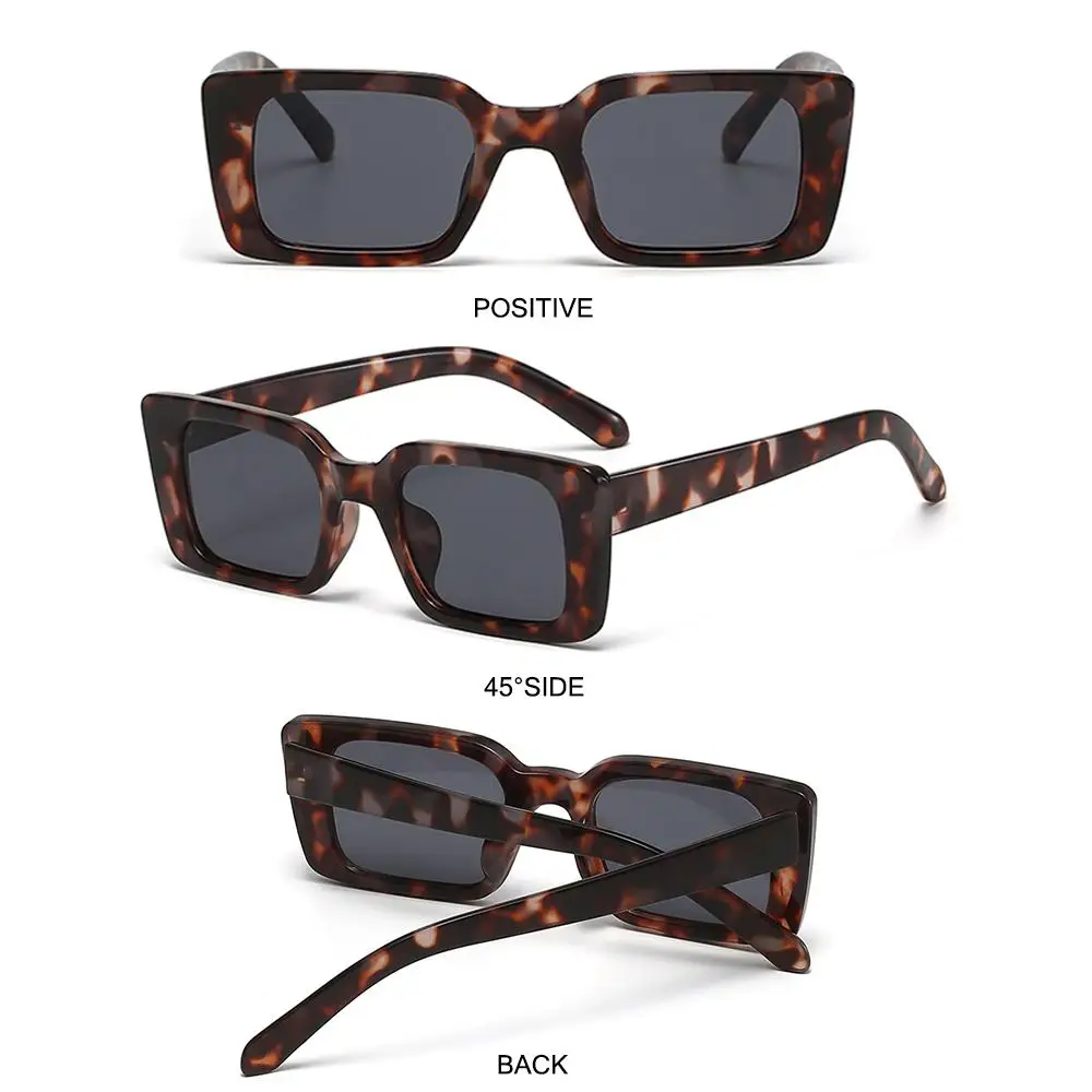 Women's Fashion Beach/Travel Small Frame Leopard Sun Glasses Square Sunglasses Shades Rectangle