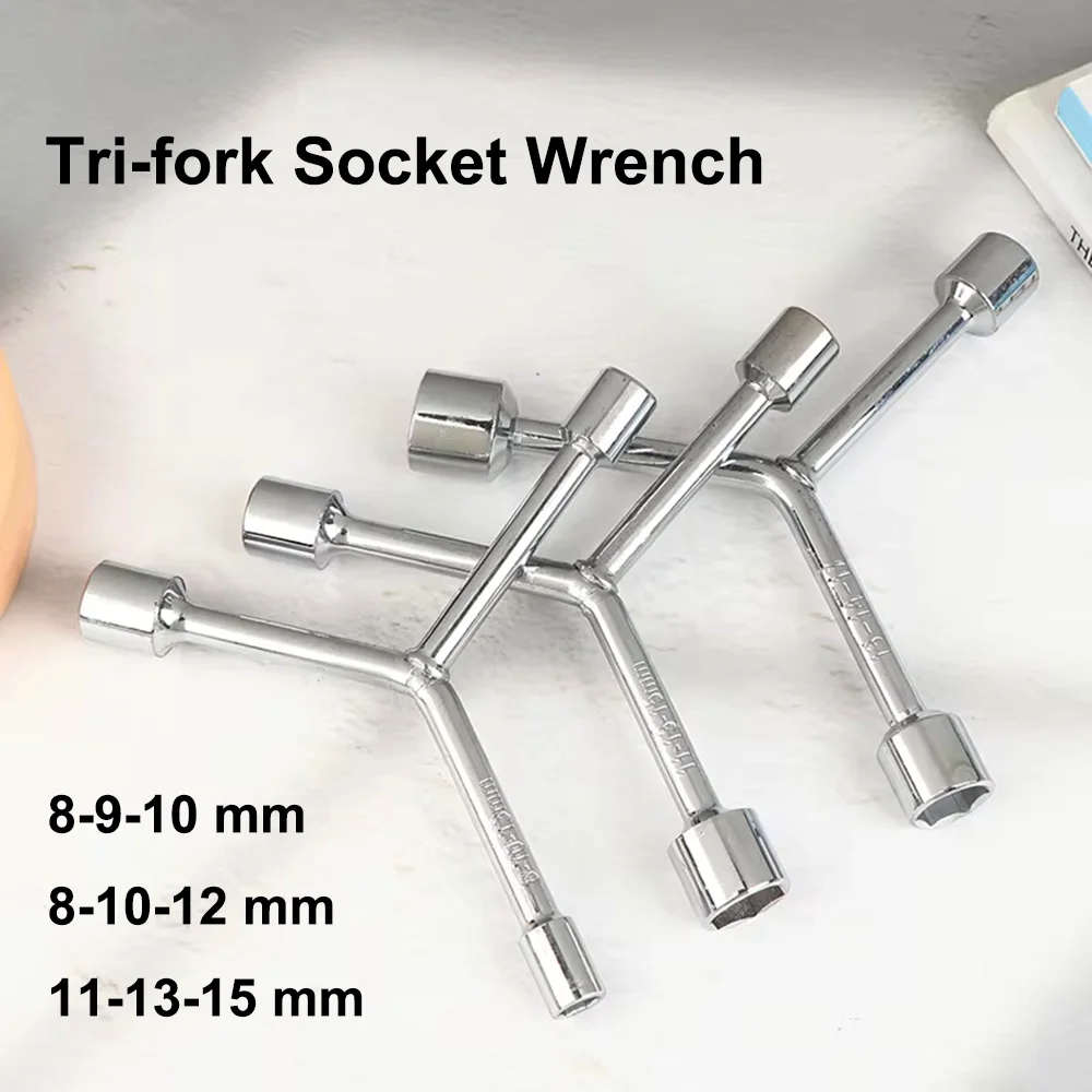 Household Triangular Socket Wrench Pragmatic Y-type Tri-fork Wrench Three-prong Wrench Bicycle Household Disassembly Repair Tool