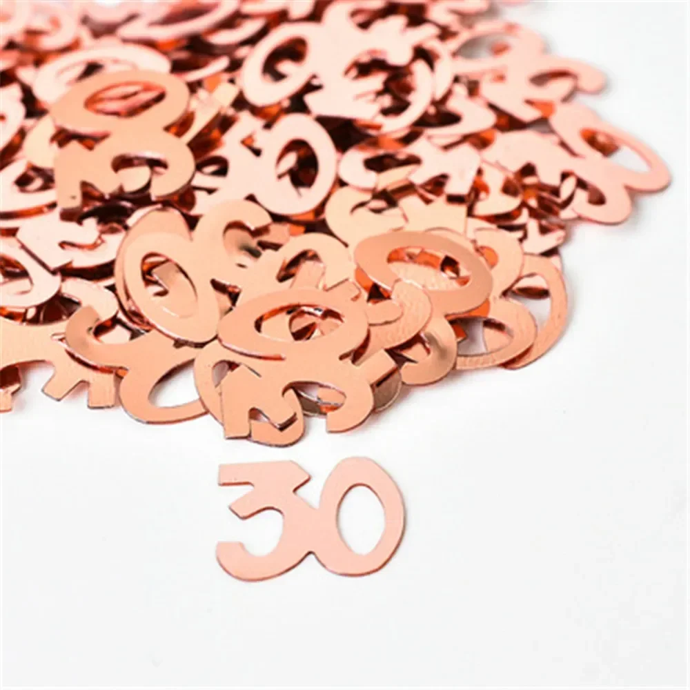 15g/bag Rose Gold Confetti Happy Birthday 21 30 40 50 60 Party Decoration Throwing Happy Birthday Decor for Adult Throw Confetti