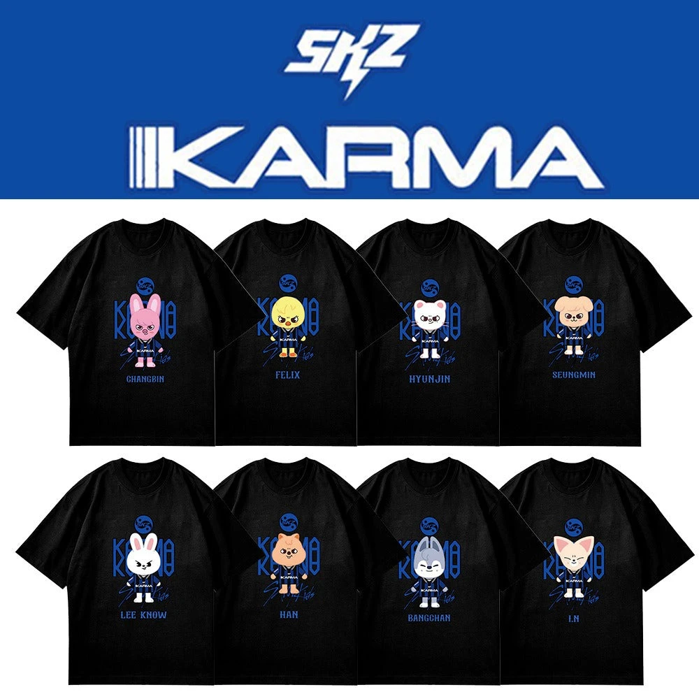 KPop Stray Kids SKZOO Cartoon T-shirt Men Women Summer 100 Cotton Clothing Fashion Oversize Short Sleeved Top Streetwear Unisex