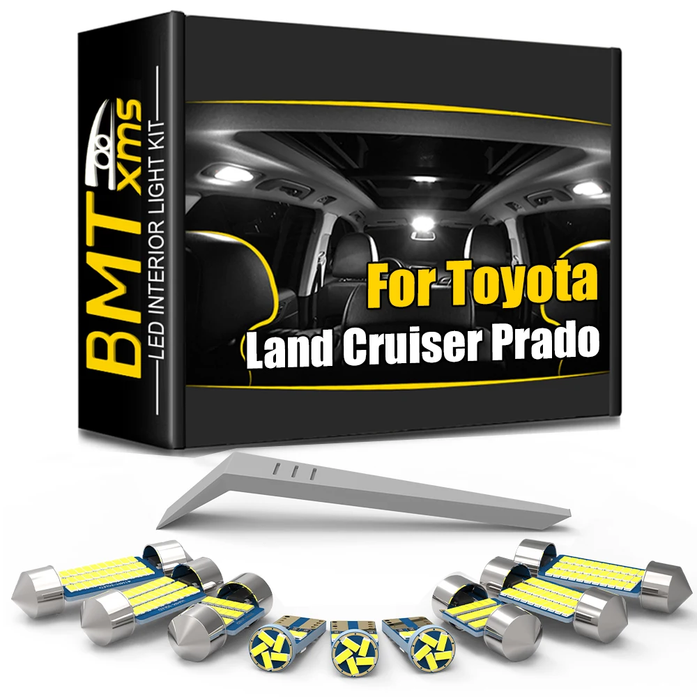 BMTxms Canbus LED Interior Lights Kit For Toyota Land Cruiser Prado SUV J9 90 J12 120 J15 150 1996-2020 License Plate Lamp Bulbs