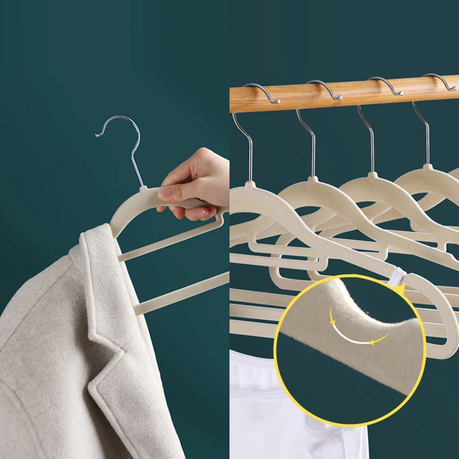 Home Premium Velvet Hangers  Space Saving Non slip Velvet Hanger Flocking Suit Hanger for Clothes