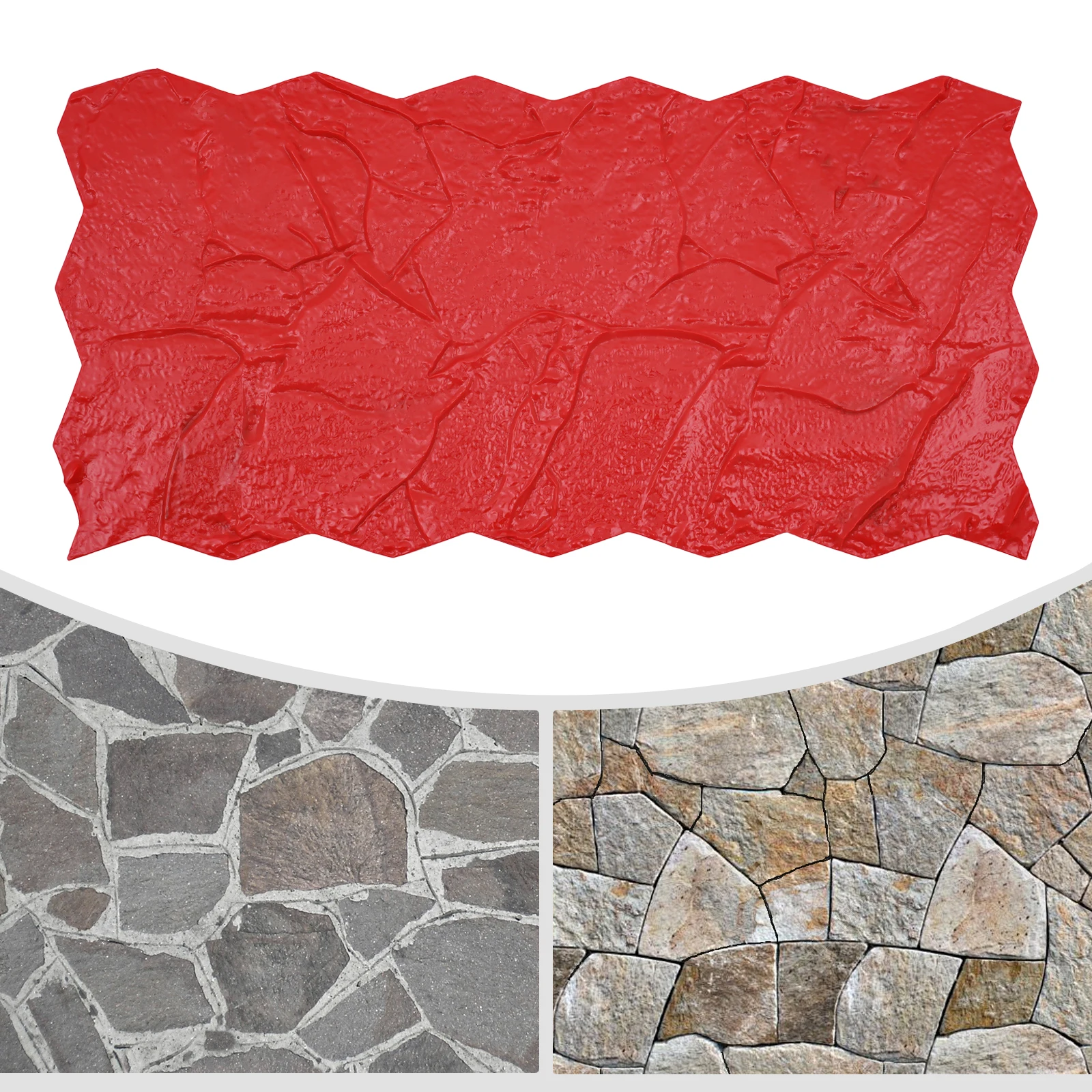 

Red PU Concrete Mold,Rectangle Concrete Texture Mold 200*590mm/300*600mm for Courtyard Paths,Driveways