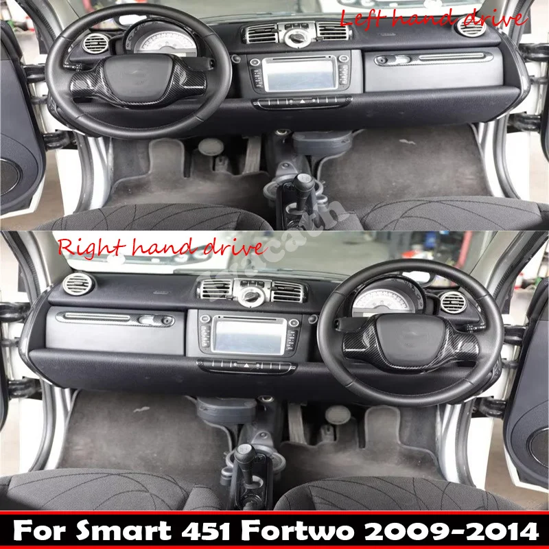 

LHD RHD ABS Carbon fiber Decoration cover For Mercedes Smart Brabus 451 Fortwo 2009-2014 steering wheel door handle gear cover