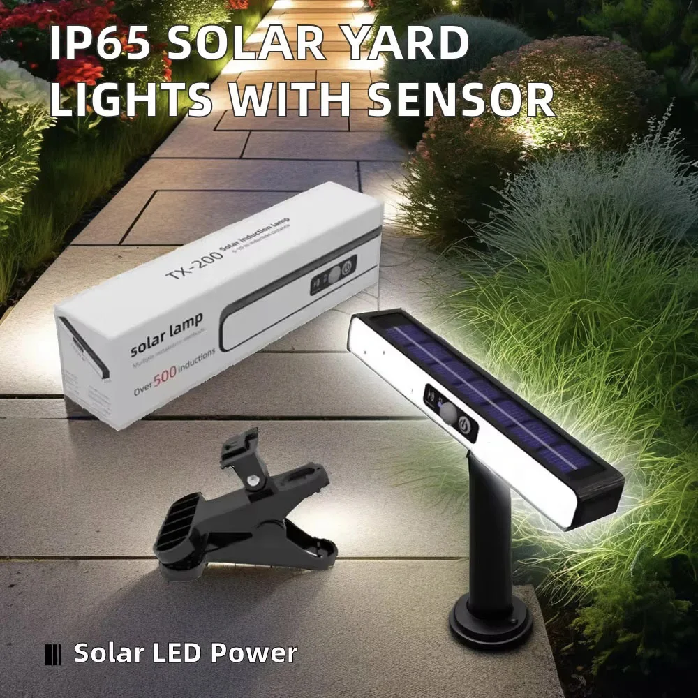 Outdoor LED Solar Clip-On Landsca Lights Waterproof Street Lantern Motion Sensor Wall Light For Garden Garage Courtyard