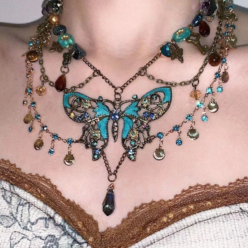 

Fashionable Butterfly Bead Waist Chain Eye Catching Butterfly Beaded Waist Chain Contemporary Body Chain for Daily Wear