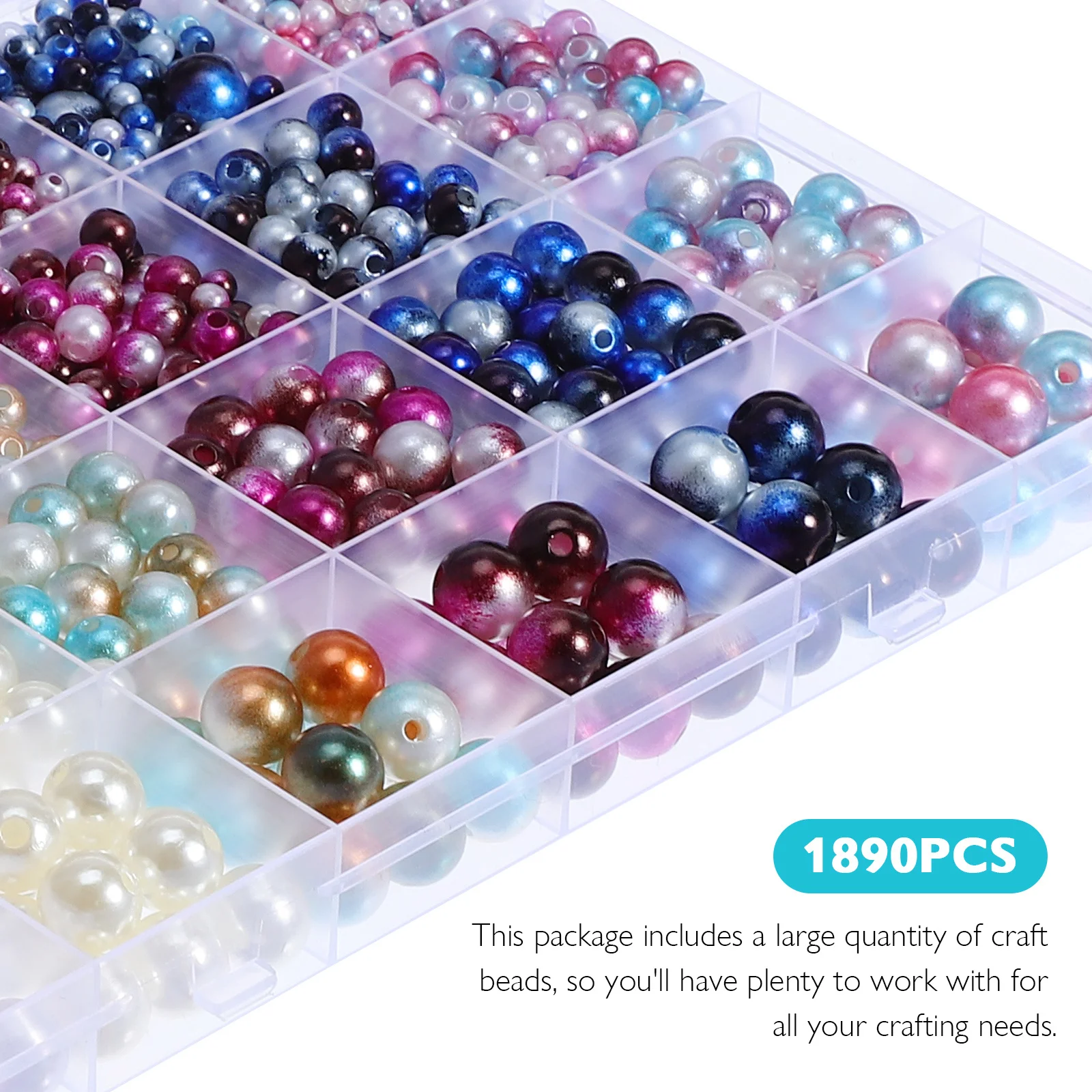 

Pearl Beads Set Multiple Sizes Mixed Colors Easy Stringing Craft Beads for Jewelry Making DIY Accessories Home Decor Ornaments