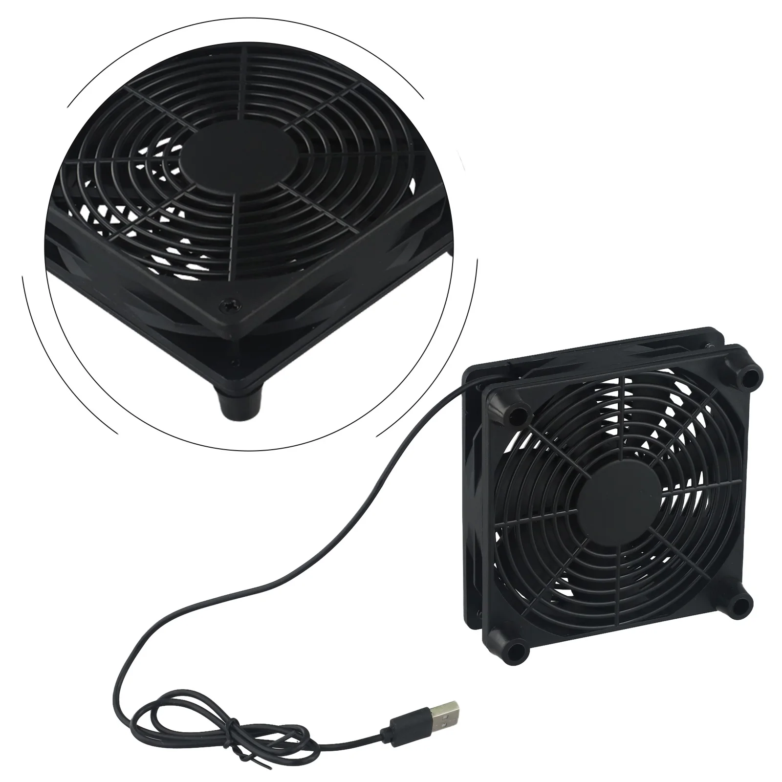 120mm USB Powered Cooling Fan 5V 56CFM High Airflow For PC Router DVR Modem TV Box Computer Cabinet Black