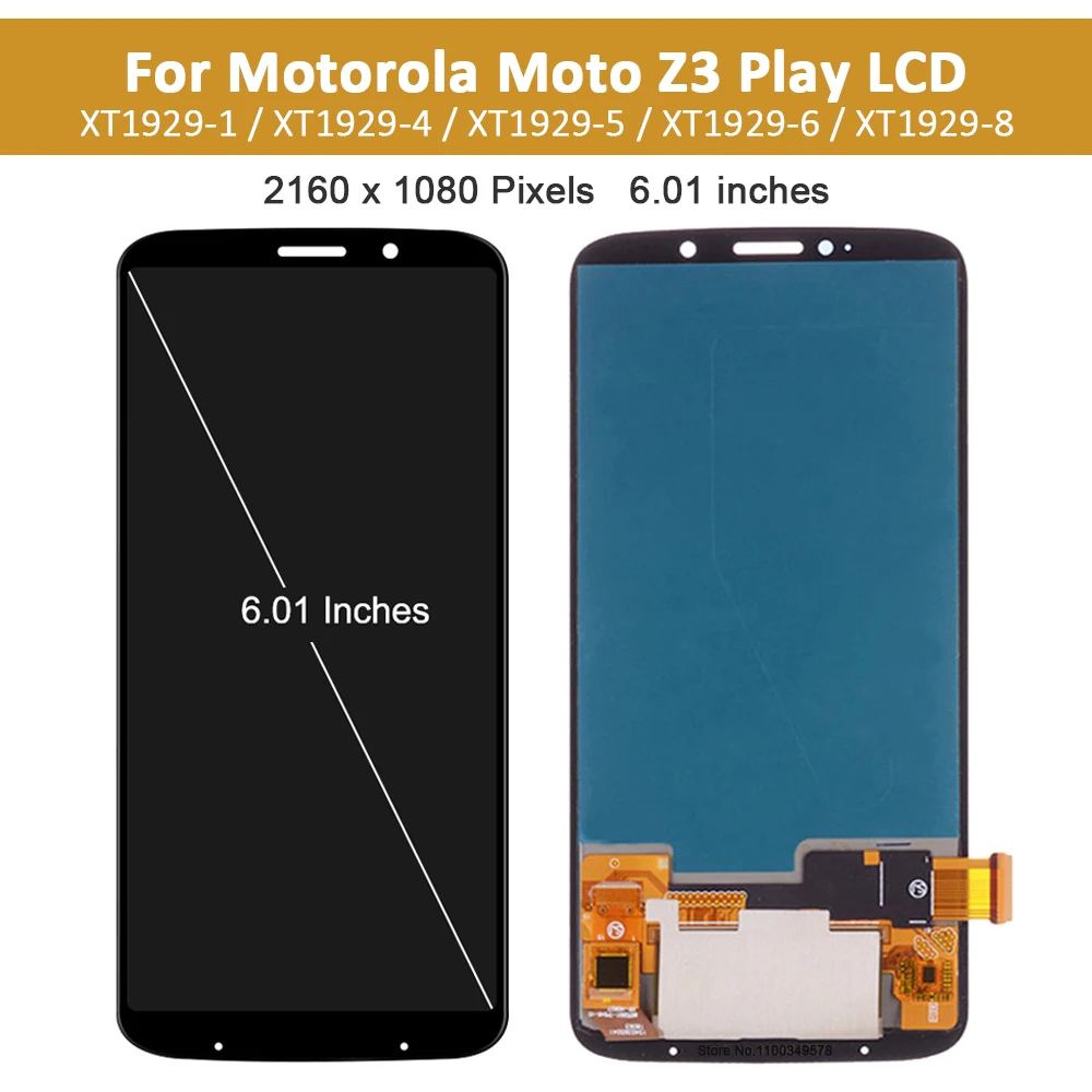 Imagem -02 - Amoled Original para Motorola Moto z3 Jogar Display Lcd Tela de Toque Digitador Assembléia Reparação para Moto Z3play Xt1929 Lcd 6.01