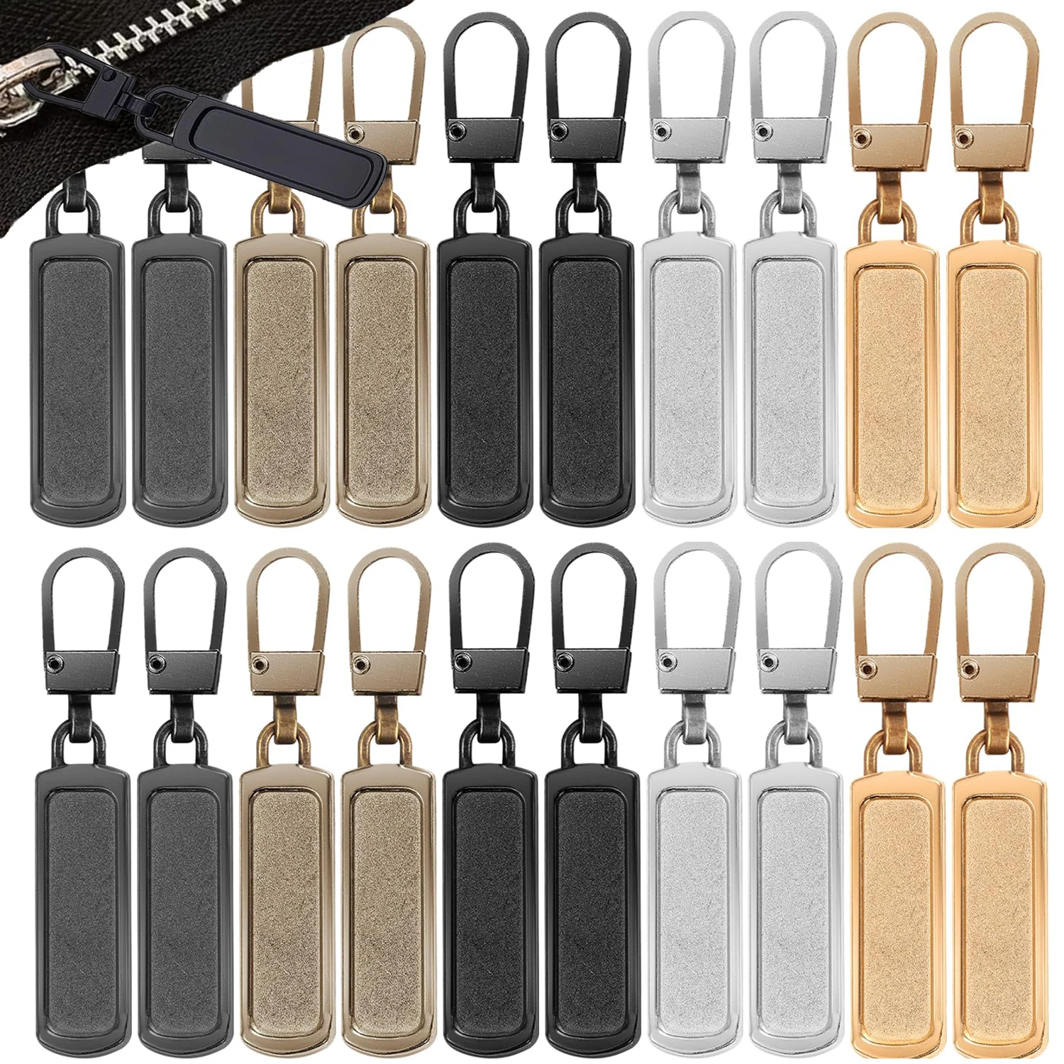 Universal Zipper Repair Tool Zip Puller Removable Labels with Zip Handles for Handbag Jackets Clothing Trousers Jeans Luggage