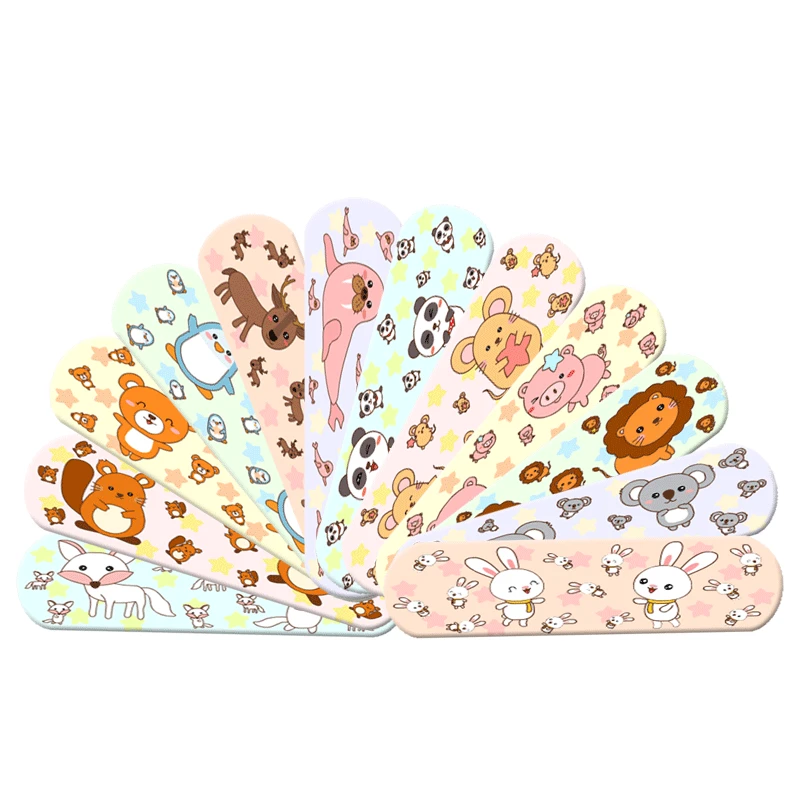 120pcs/set Cartoon Band Aid Breathable Kawaii Wound Plasters Strips for Children Kids Animal Prints Skin Patch Woundplaster