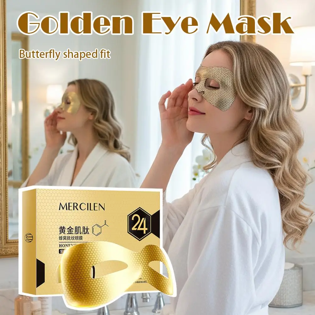 5pcs5pcs Honeycomb Carnosine Golden Eye Mask Moisturizing Firming Smooth Eye Eyes Masks Skin Care Collagen Eye Mask