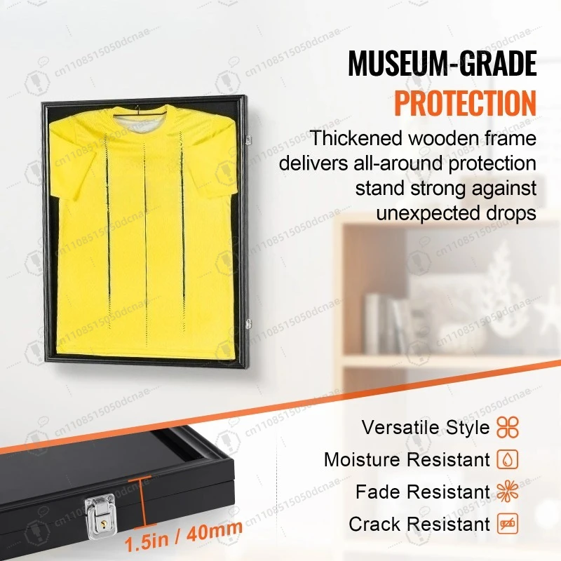 Large Sports Shadow Box Jersey Display Frame with Hangers UV Protected