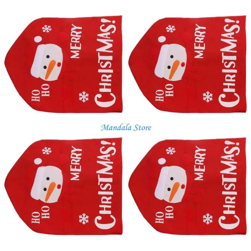 U2JC عيد الميلاد سانتا غطاء كرسي ناعم عالمي الحجم قابل للغسل في الغسالة للمنزل والمكتب وحفلات عيد الميلاد