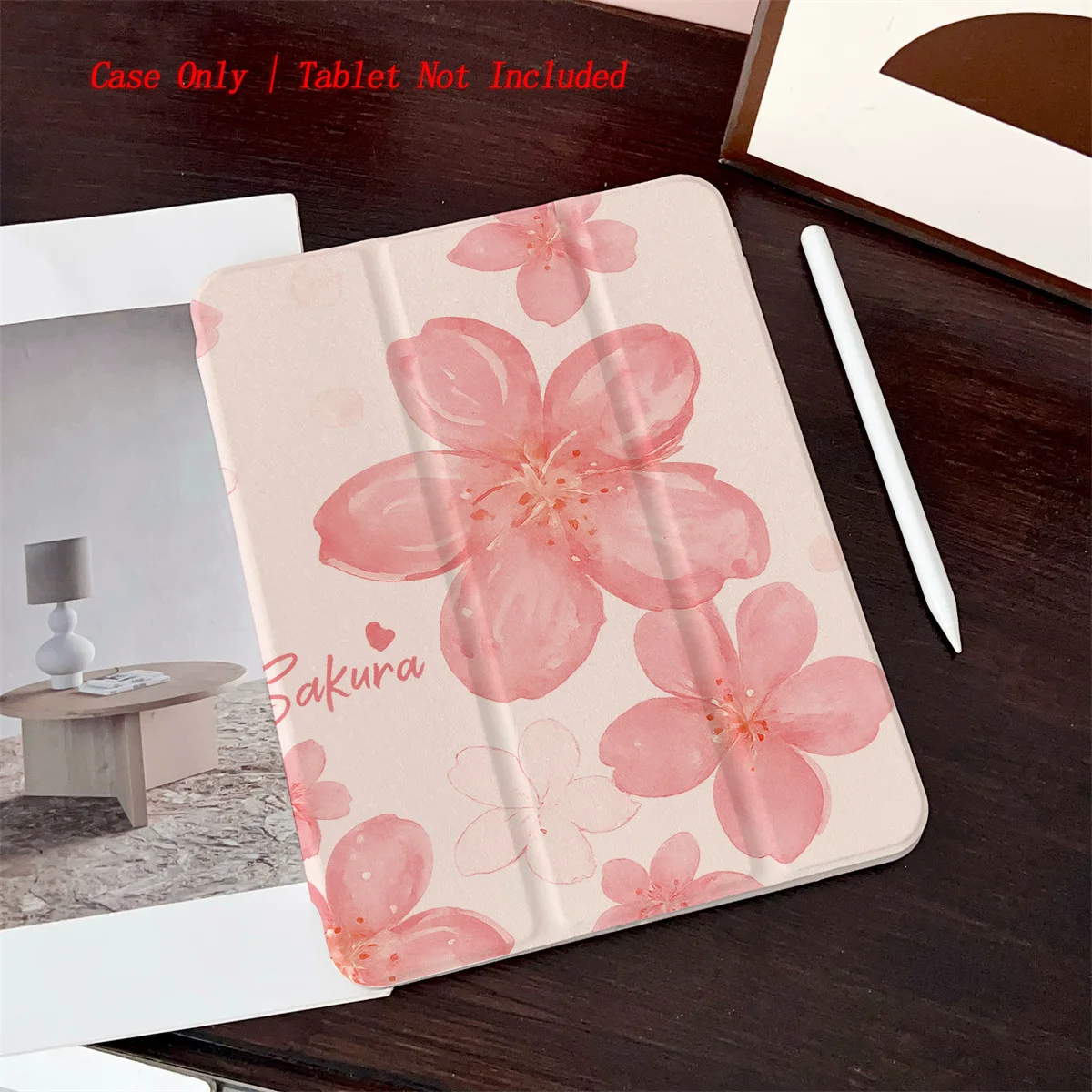 

Adorable Pink Big Flower iPad Cover For Apple iPad 9th/10th Gen Air 5 Pro 12.9 Mini 6 Shockproof Case