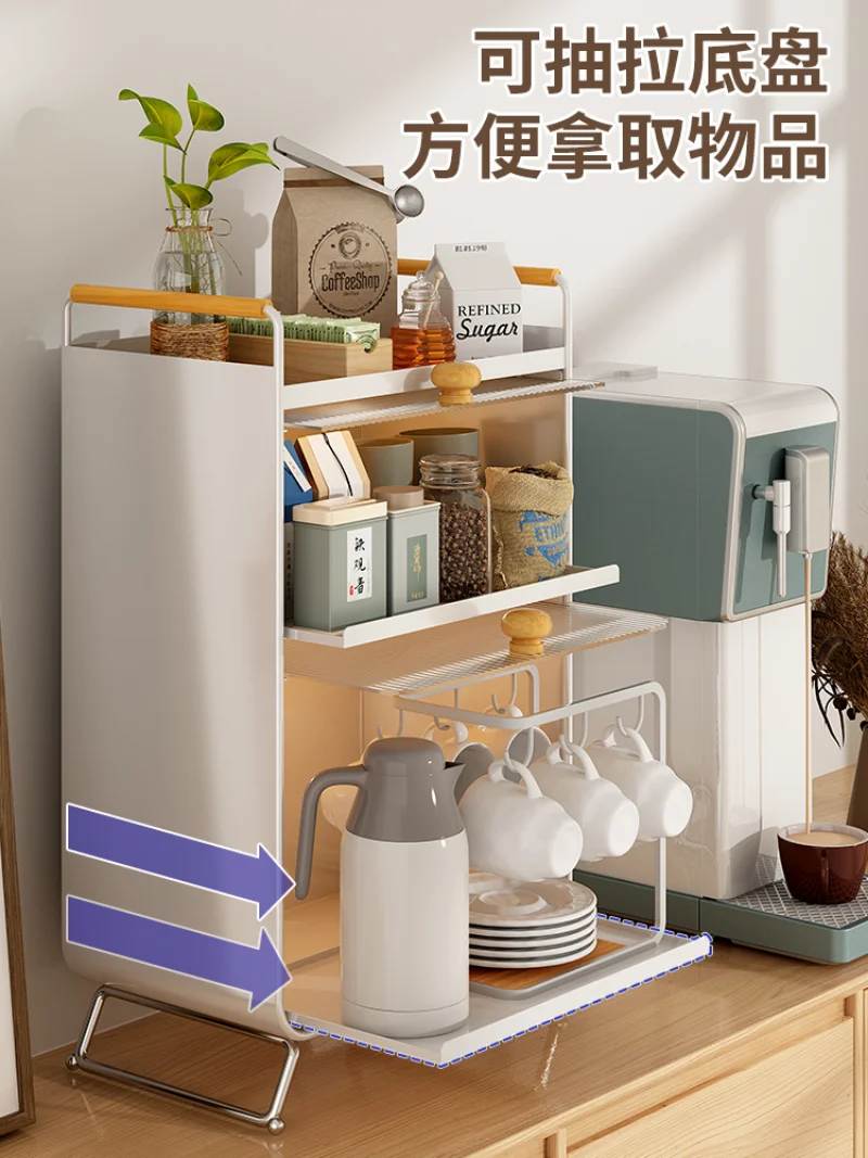 Drawer Cup Storage Shelves Layered Dust Storage Locker Office Desktop for Glass Tea Set Storage Box