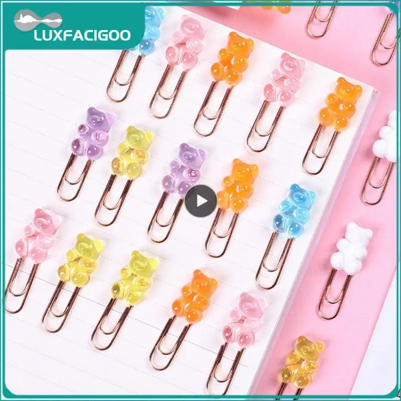 Graffette riutilizzabili carino segnalibro raccoglitore Clip nuovo stile semplice piccolo orso graffetta forniture per ufficio Mini Clip cartone animato metallo