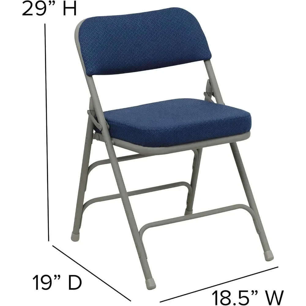 Cadeiras dobráveis de metal série Hercules, Cadeiras com assento almofadado, Cadeiras estofadas para eventos, 300 lb Capacidade de peso estático