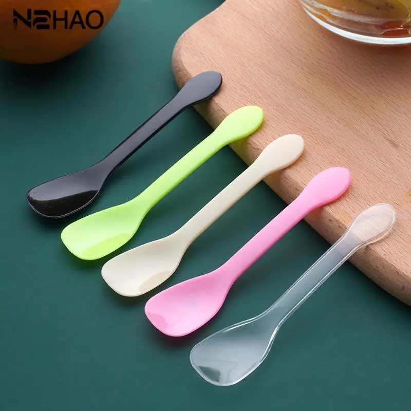 

100Pcs Plastic Spoon Mini Plastic Spoons Flatware Spoons For Jelly Ice Cream Dessert Appetizer For Party Supplies