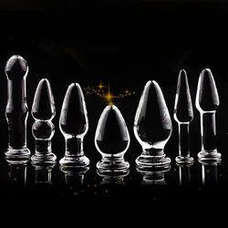 Erotic Pyrex Glass Anus Dildo Artificial Fake Penis Sex Toys for Men Women Nightlife Bdsm Bondage Butt Plugs Penis Lover Gifts