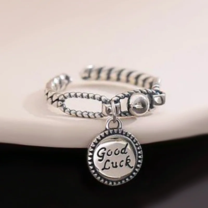Designer fashion design New in GOOD LUCK round open ring light luxury exquisite rings for women party wedding jewelry