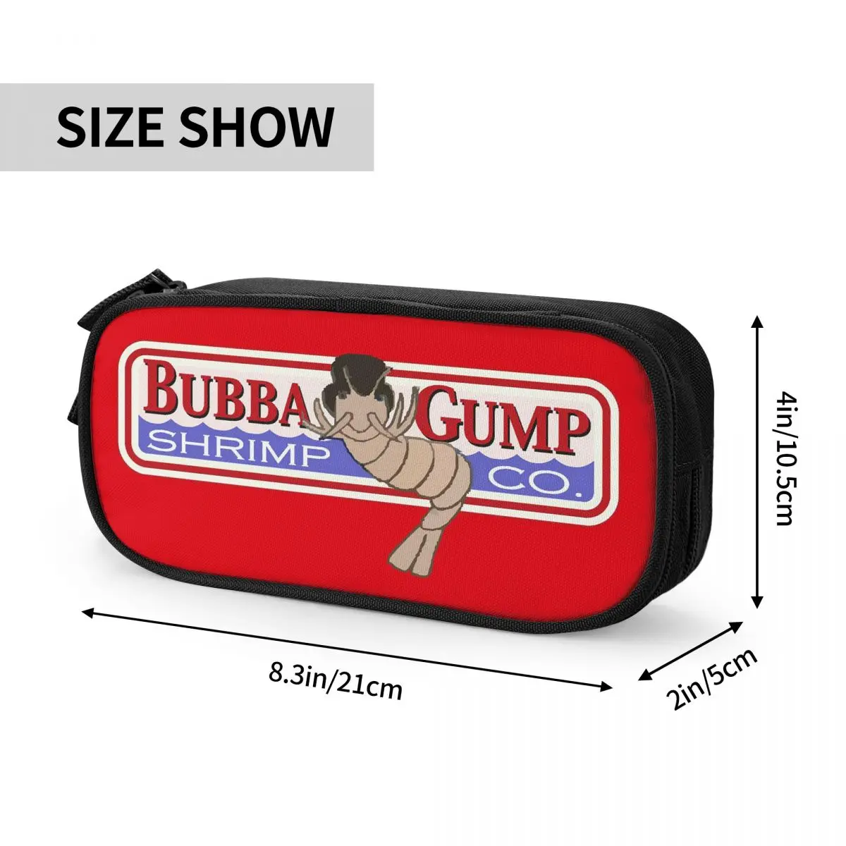 Bubba Gump Shrimp Forrest Movie Geek Pencil Cases for Students School Pen Box Pencil Bag Large Capacity Pencil Pouch