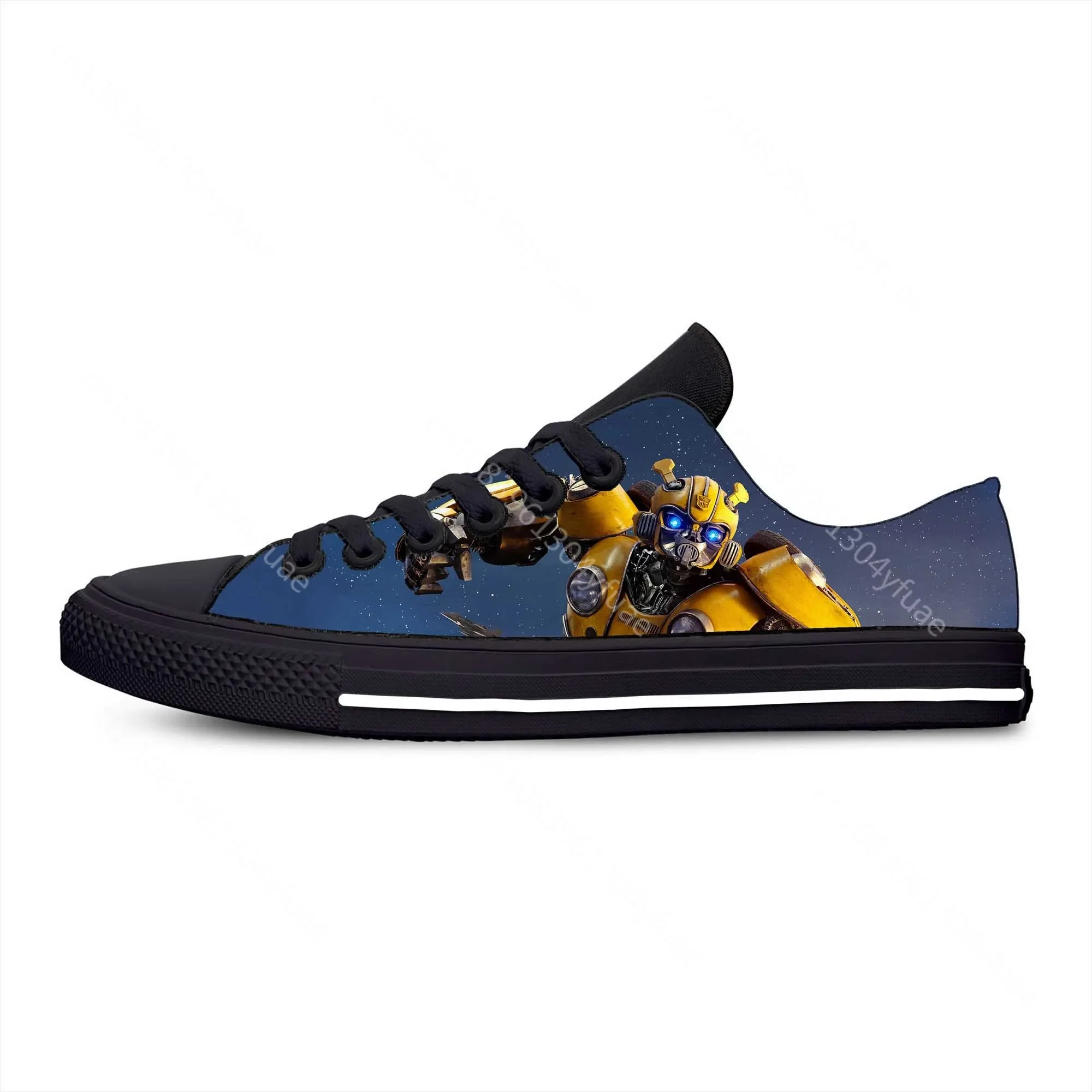 Anime Cartoon Manga Comic Bumblebee Transformer Casual Cloth Shoes Low Top Lightweight Breathable 3D Print Men Women Sneakers