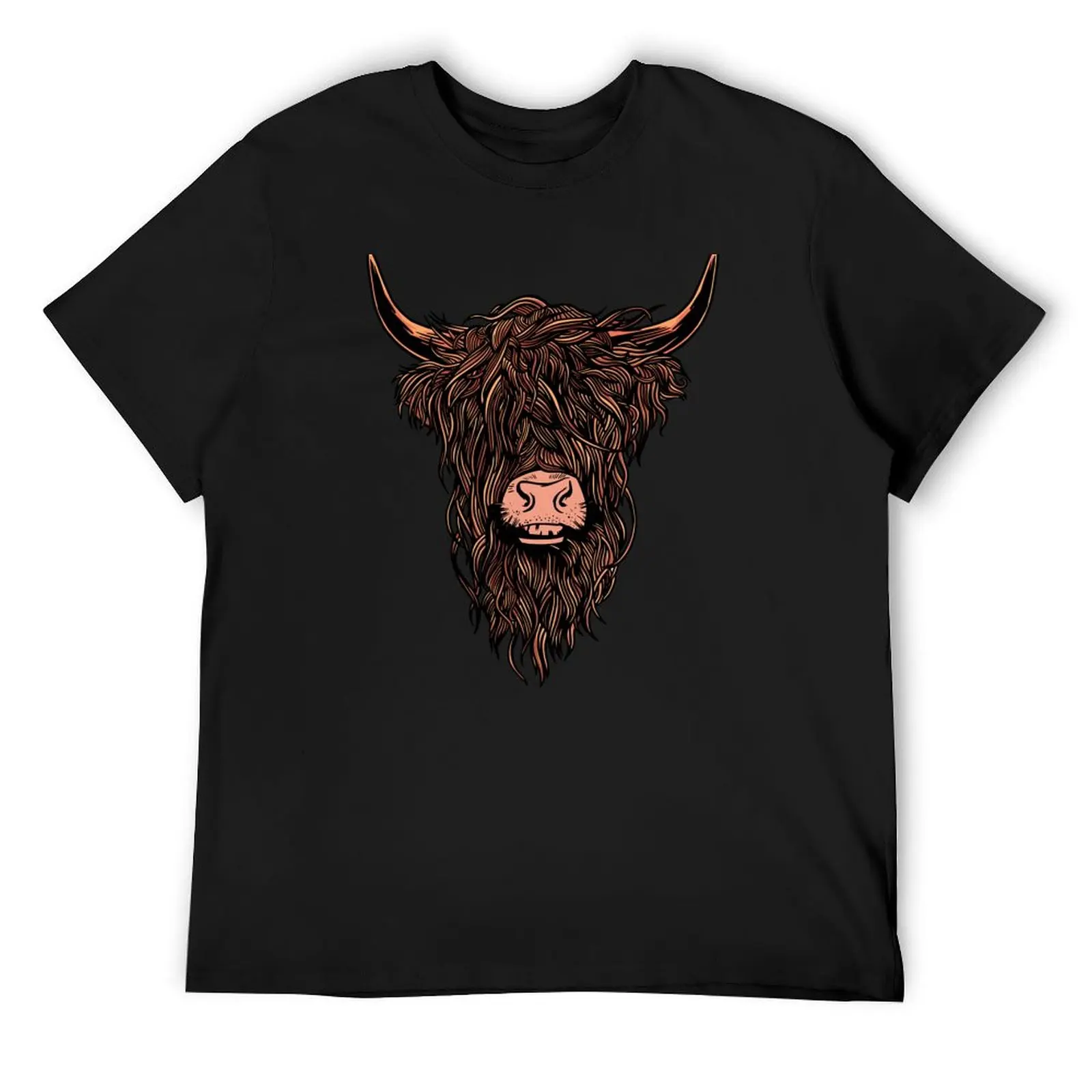 

HIGHLAND COW COLORFUL T-Shirt rapper graphic tees sublime t shirts for men cotton